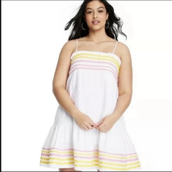 Lisa Marie Fernandez for Target Women's
Ric Rac Dress S White Pink Yellow - Picture 1 of 10